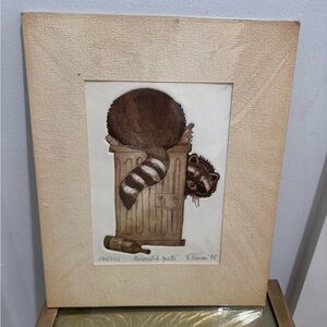 Uninvited guests Etching Print 134/350 Nancy Nemec